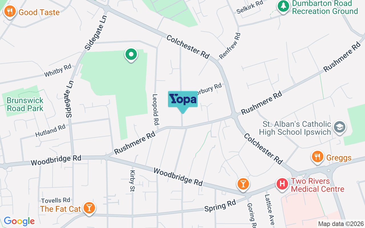Map showing the location of IP4 4RH