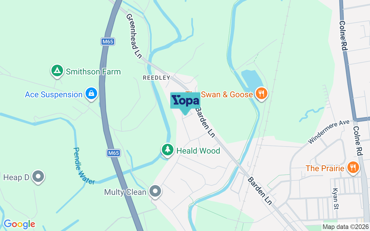 Map showing the location of BB12 0EA