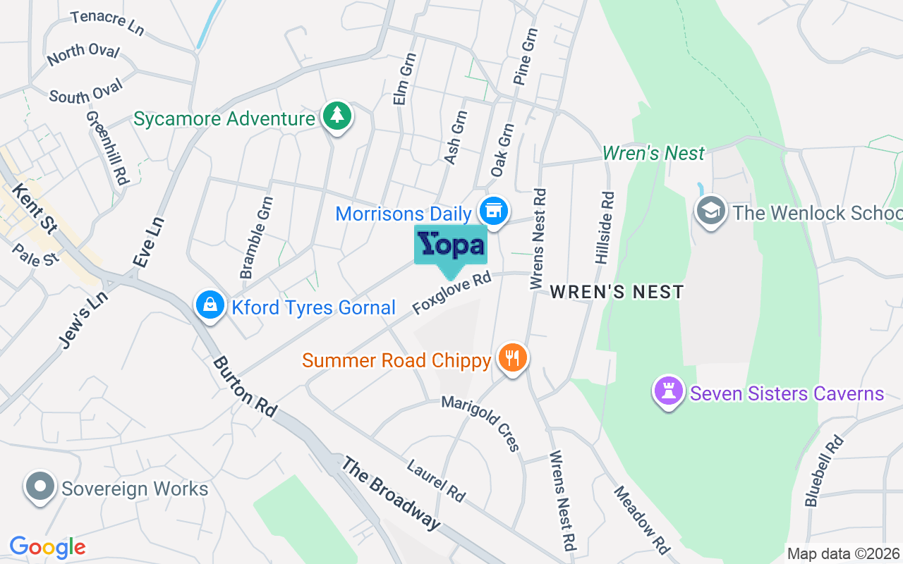 Map showing the location of DY1 3NG