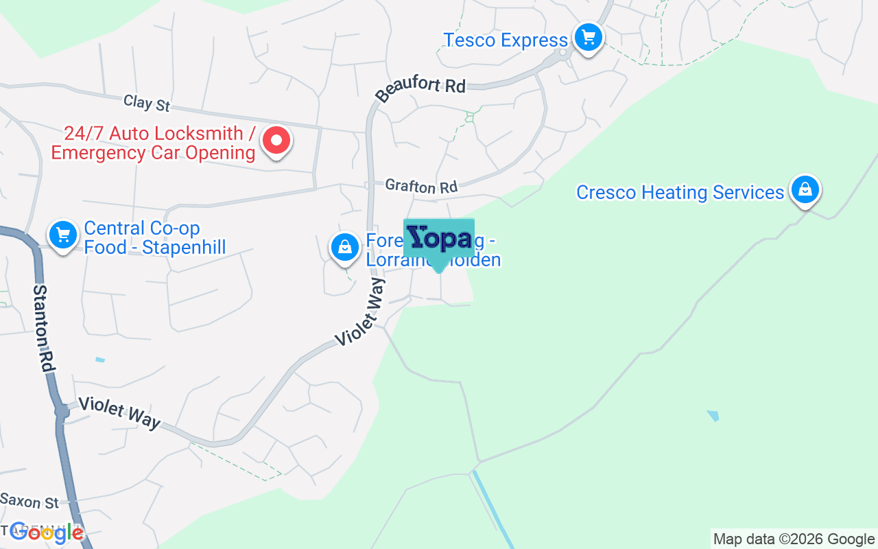 Map showing the location of DE15 9PL