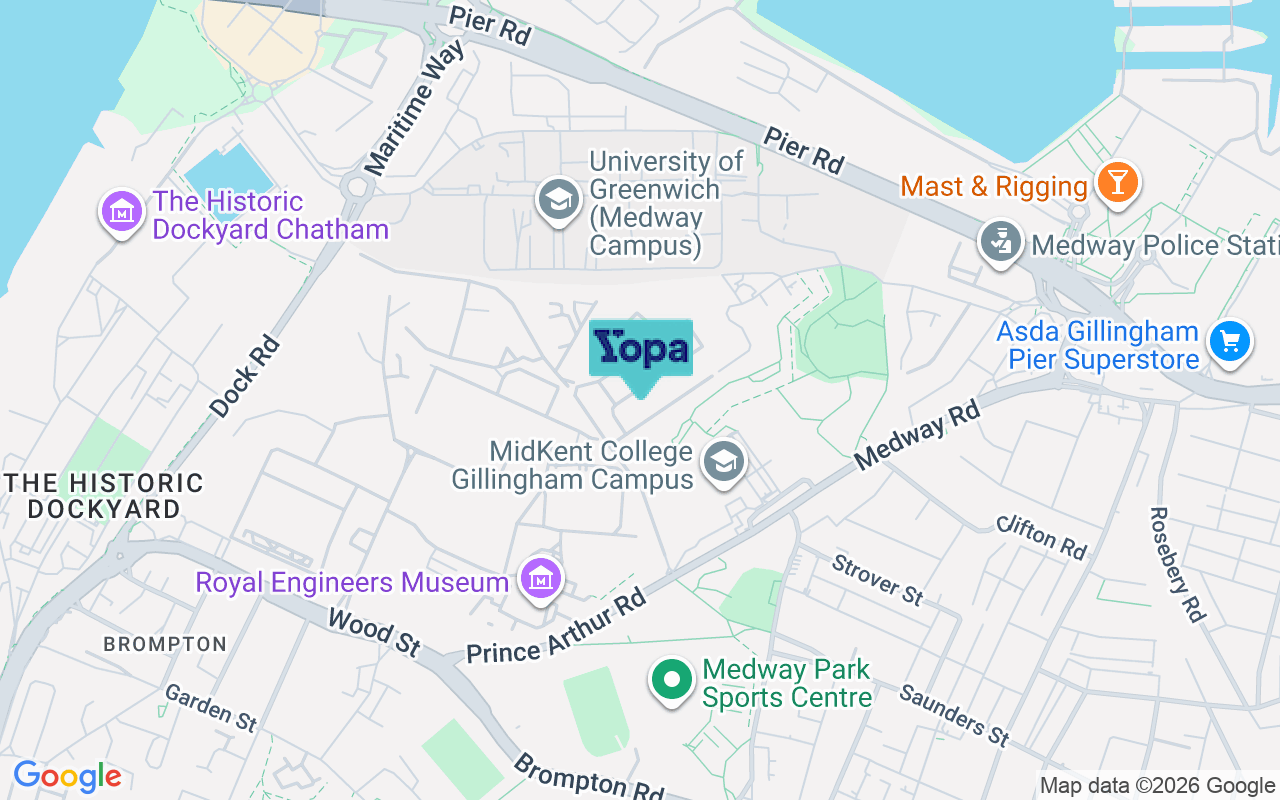 Map showing the location of ME4 4XA