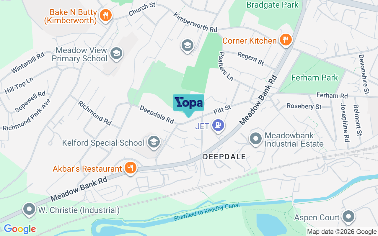 Map showing the location of S61 2PB