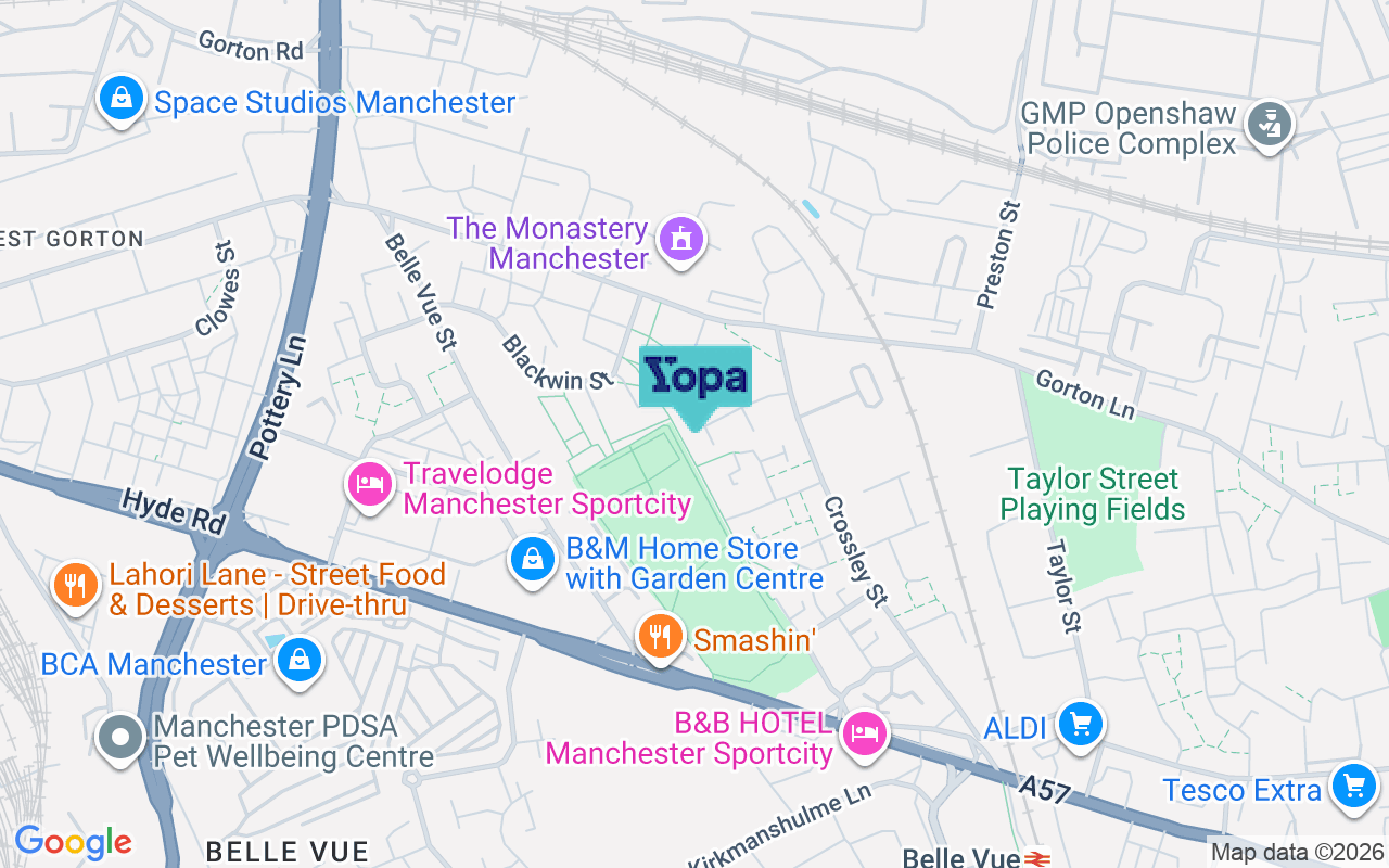 Map showing the location of M18 8DN