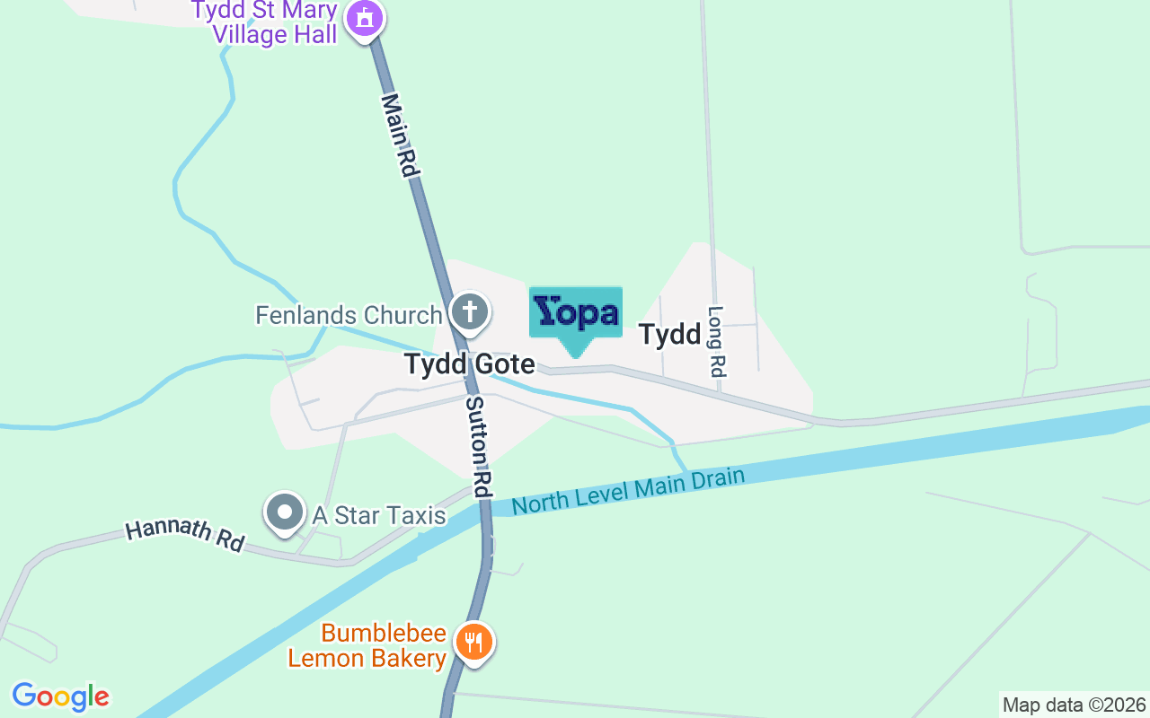 Map showing the location of PE13 5QA