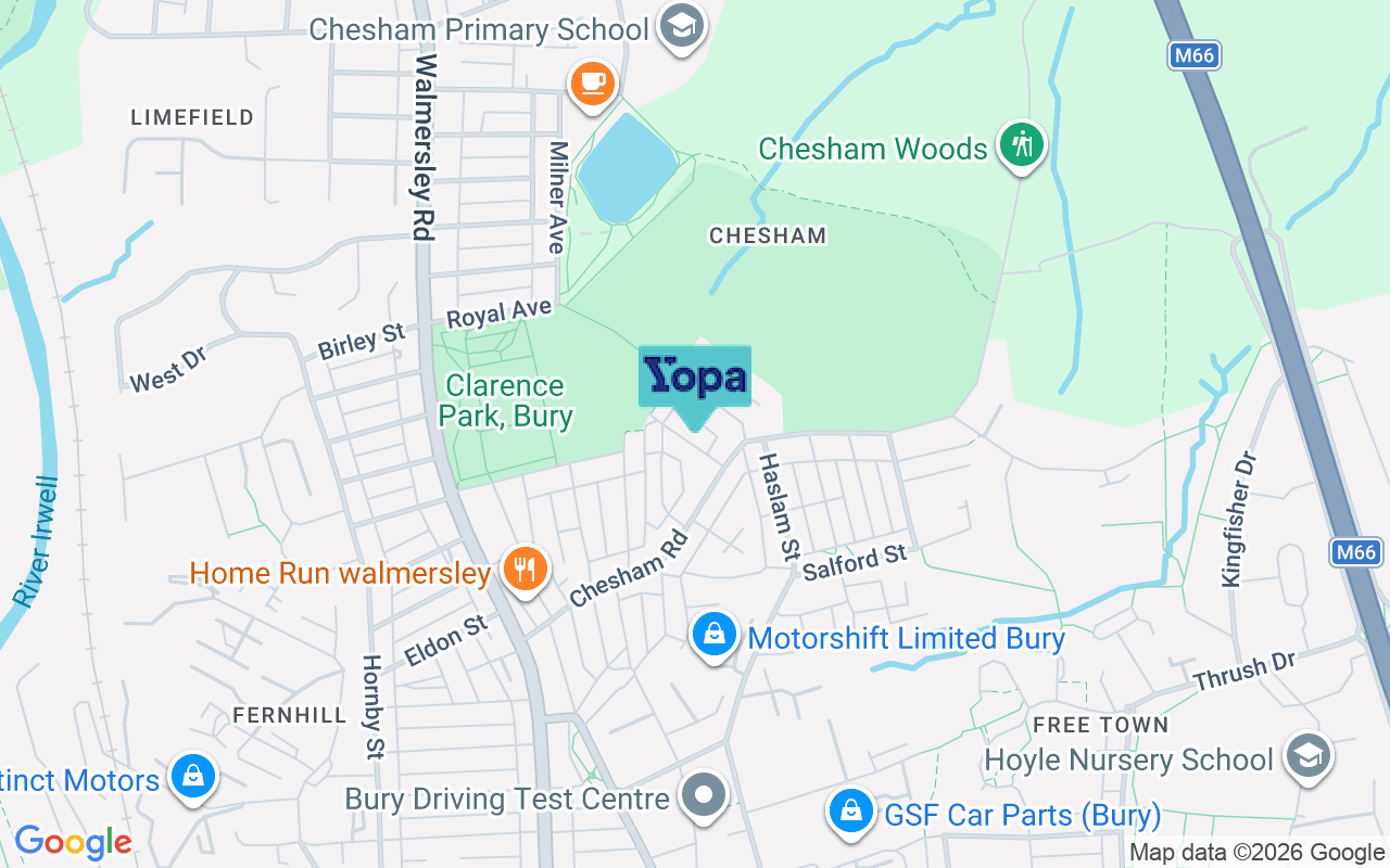 Map showing the location of BL9 6NB