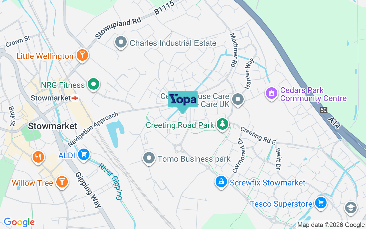 Map showing the location of IP14 5BF