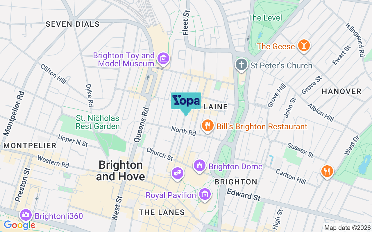 Map showing the location of BN1 4AN