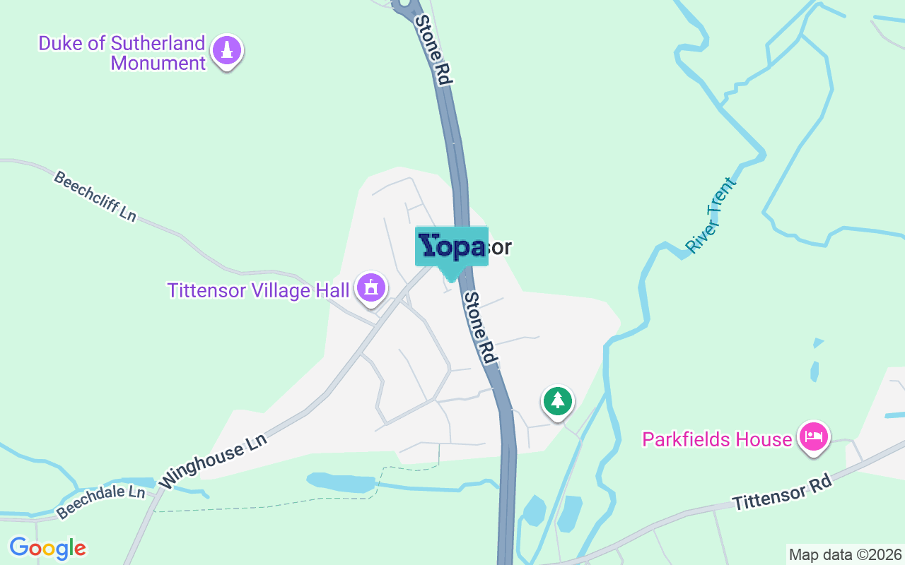 Map showing the location of ST12 9JN