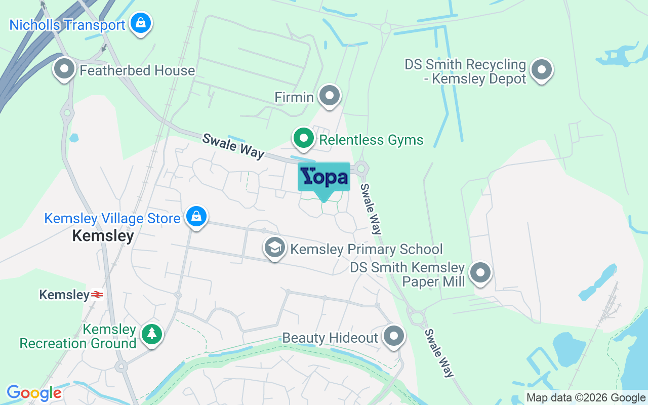 Map showing the location of ME10 2GW
