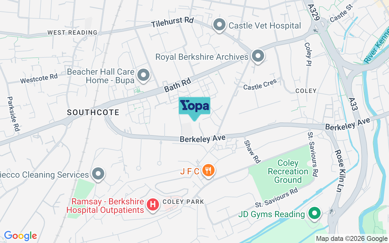 Map showing the location of RG1 6PN