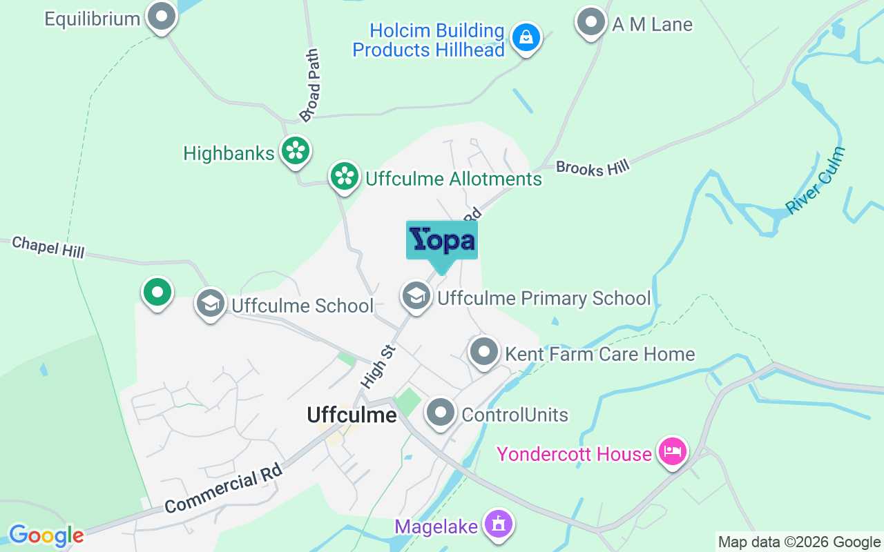 Map showing the location of EX15 3AY