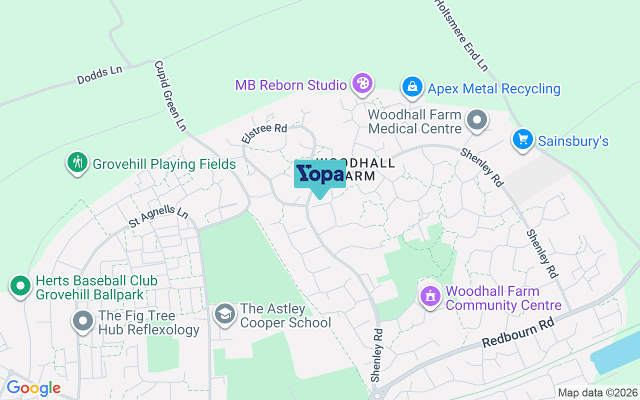 Map showing the location of HP2 7NB