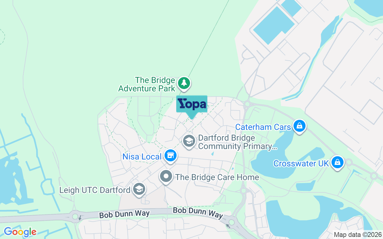 Map showing the location of DA1 5QU