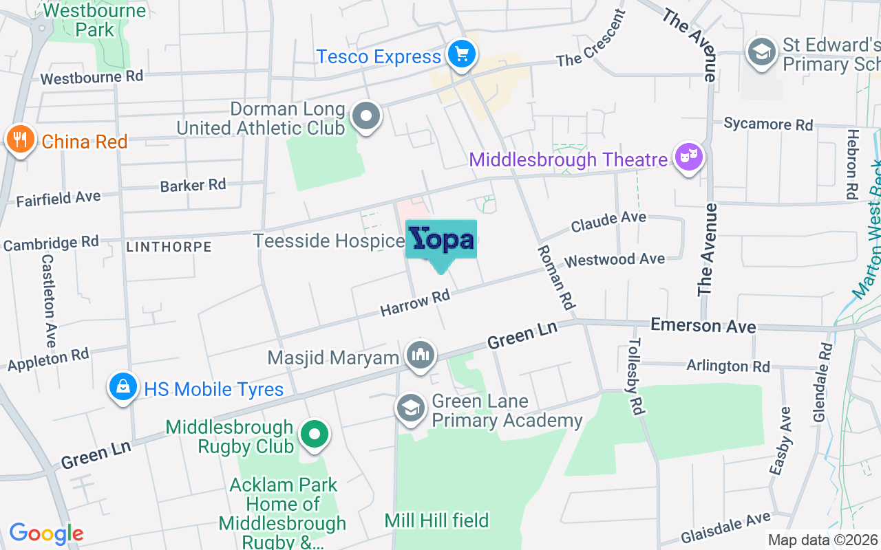 Map showing the location of TS5 5NZ