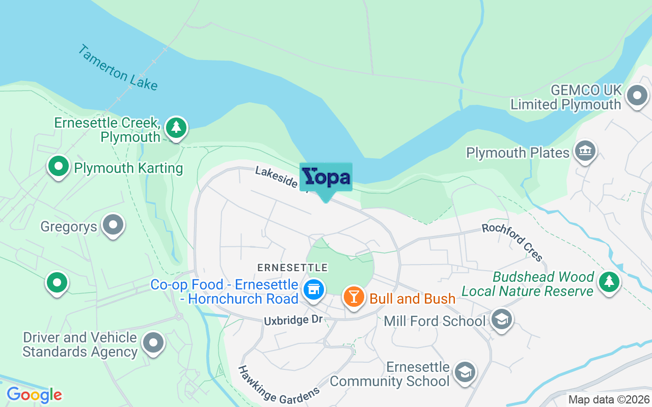 Map showing the location of PL5 2SP