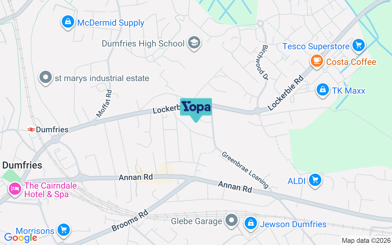 Map showing the location of DG1 3DA