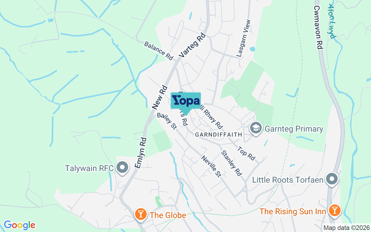 Map showing the location of NP4 7QJ