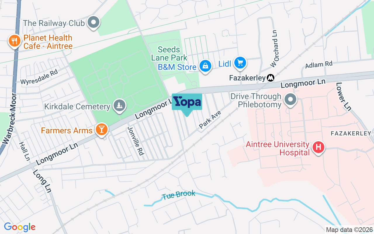 Map showing the location of L9 9DN