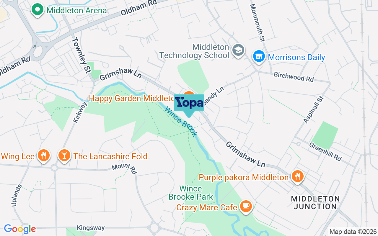 Map showing the location of M24 2BF