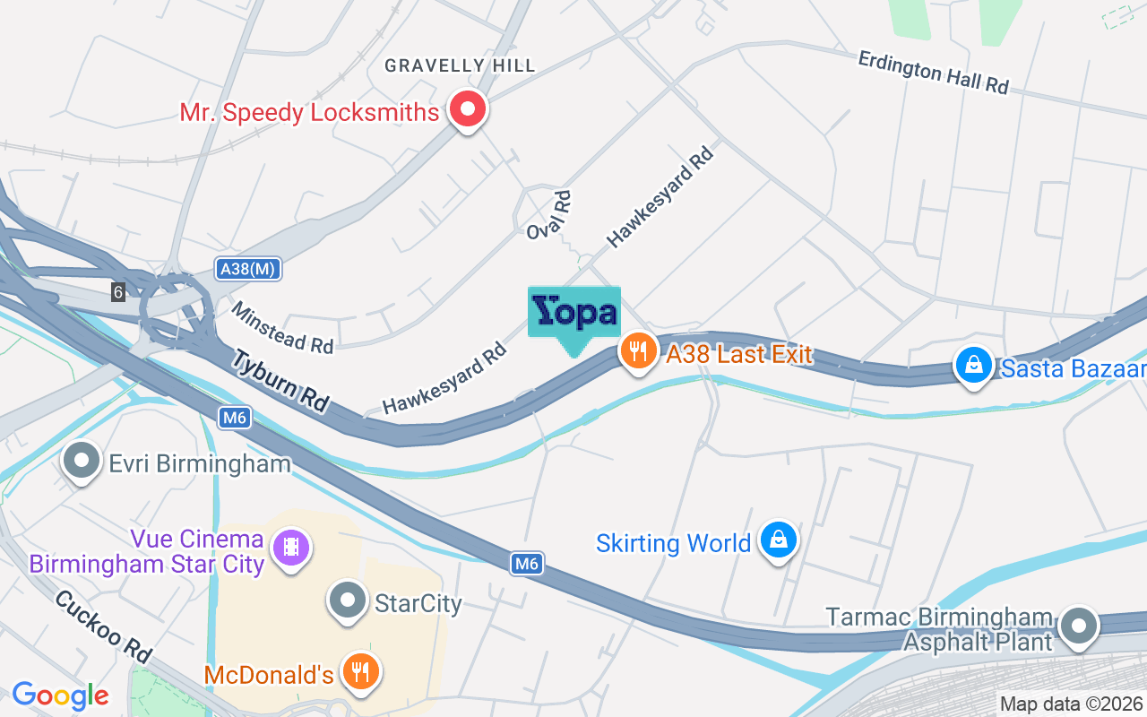 Map showing the location of B24 8LS
