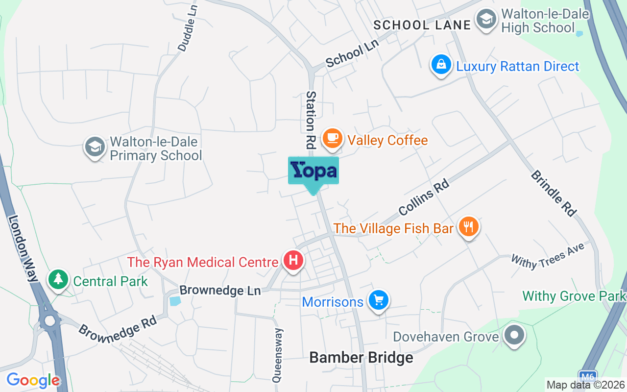 Map showing the location of PR5 6QP
