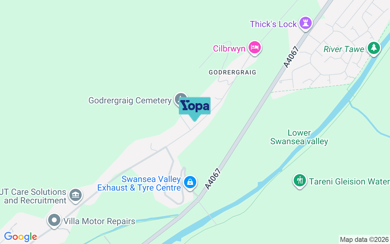 Map showing the location of SA9 2NY