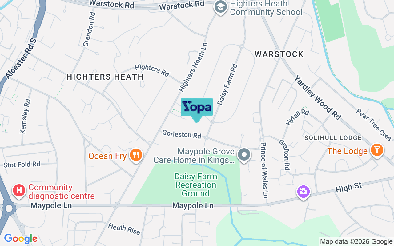 Map showing the location of B14 4QF