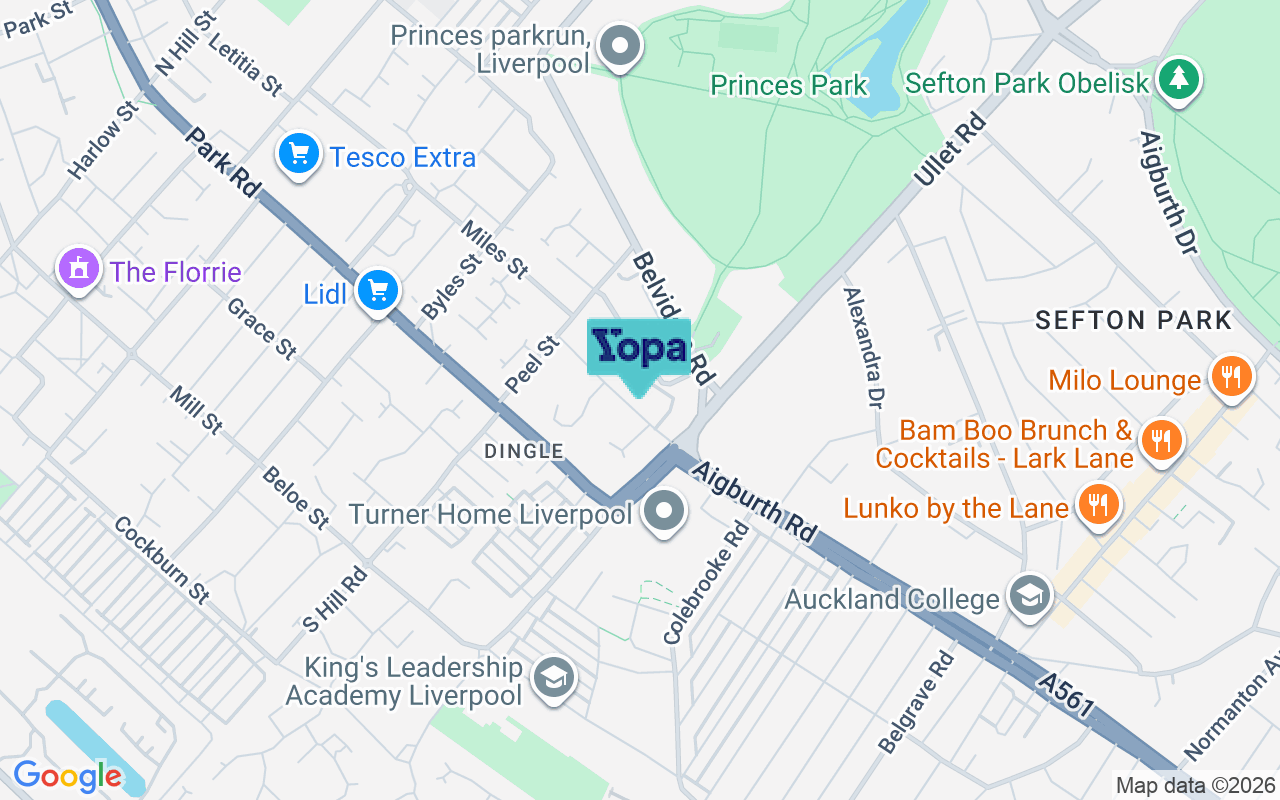 Map showing the location of L8 3SS