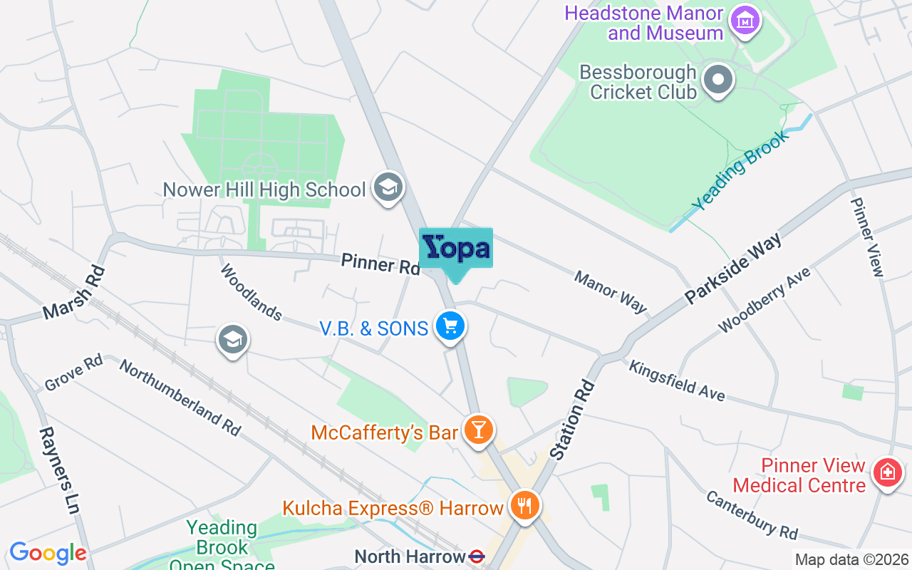 Map showing the location of HA2 6EG