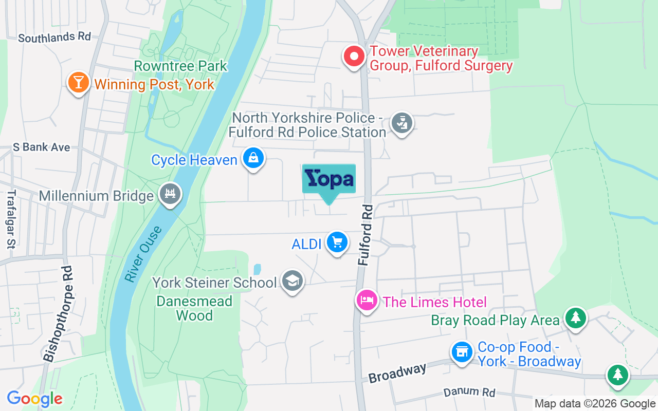 Map showing the location of YO10 4FF