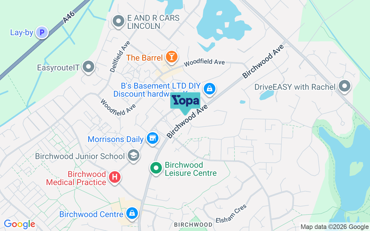 Map showing the location of LN6 0JD