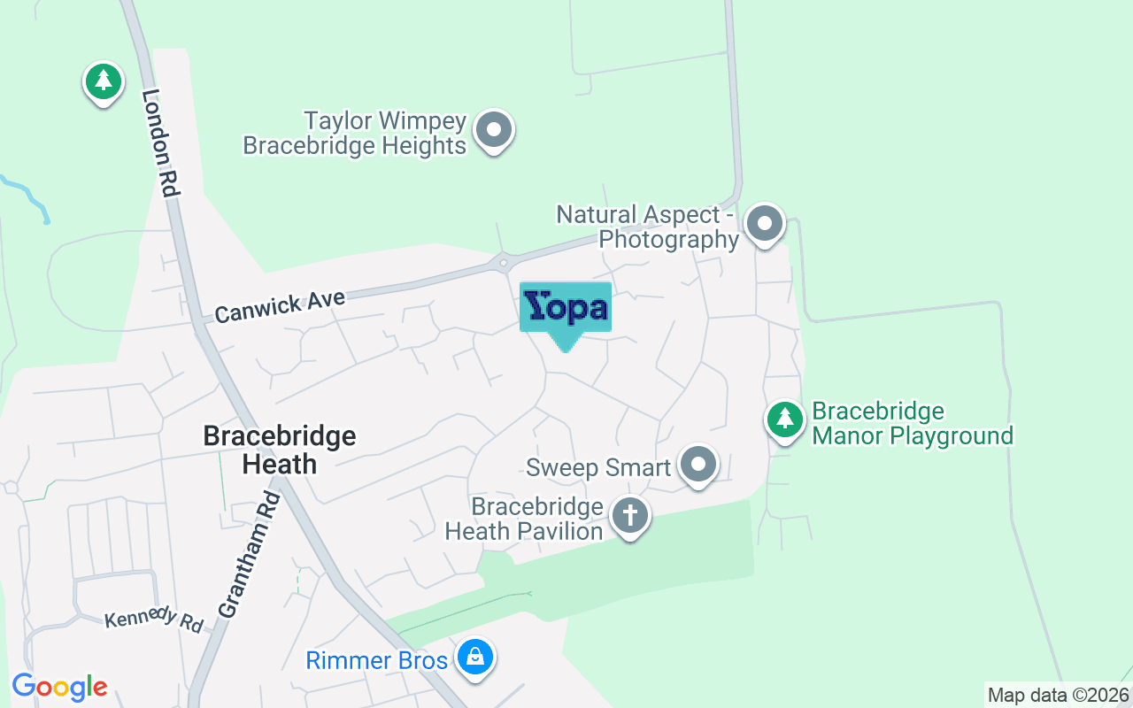 Map showing the location of LN4 2TD