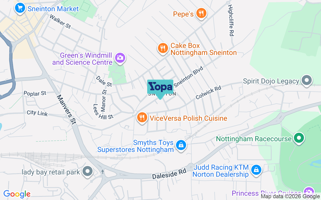 Map showing the location of NG2 4FE