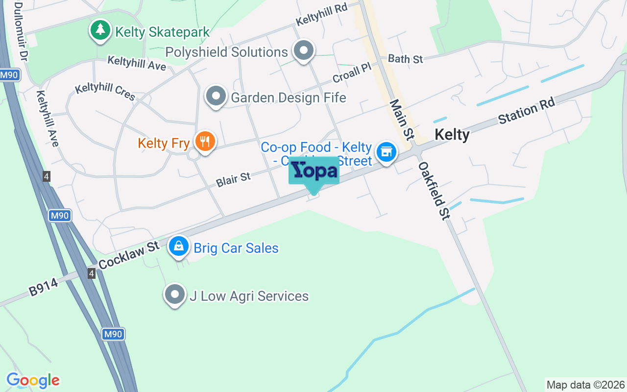 Map showing the location of KY4 0DG