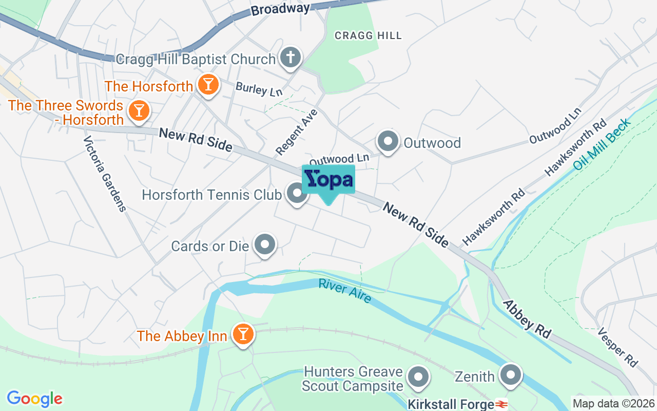 Map showing the location of LS18 4LL
