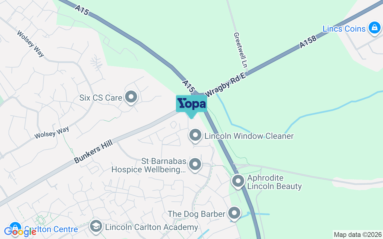 Map showing the location of LN2 4RU