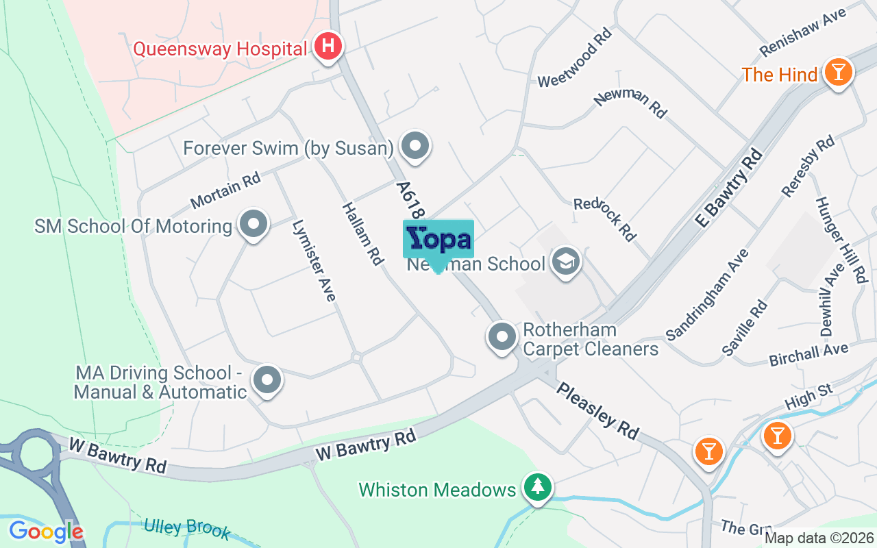 Map showing the location of S60 3BE