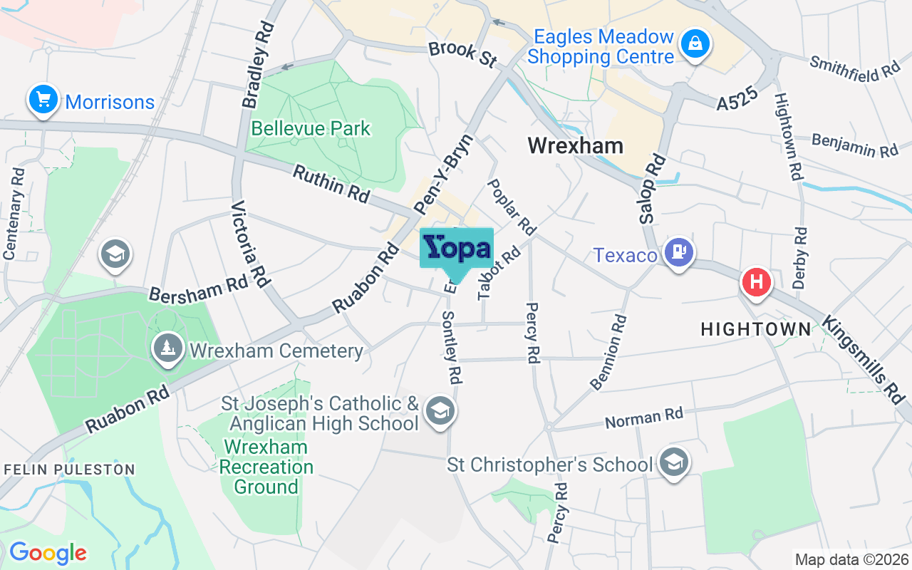 Map showing the location of LL13 7DP