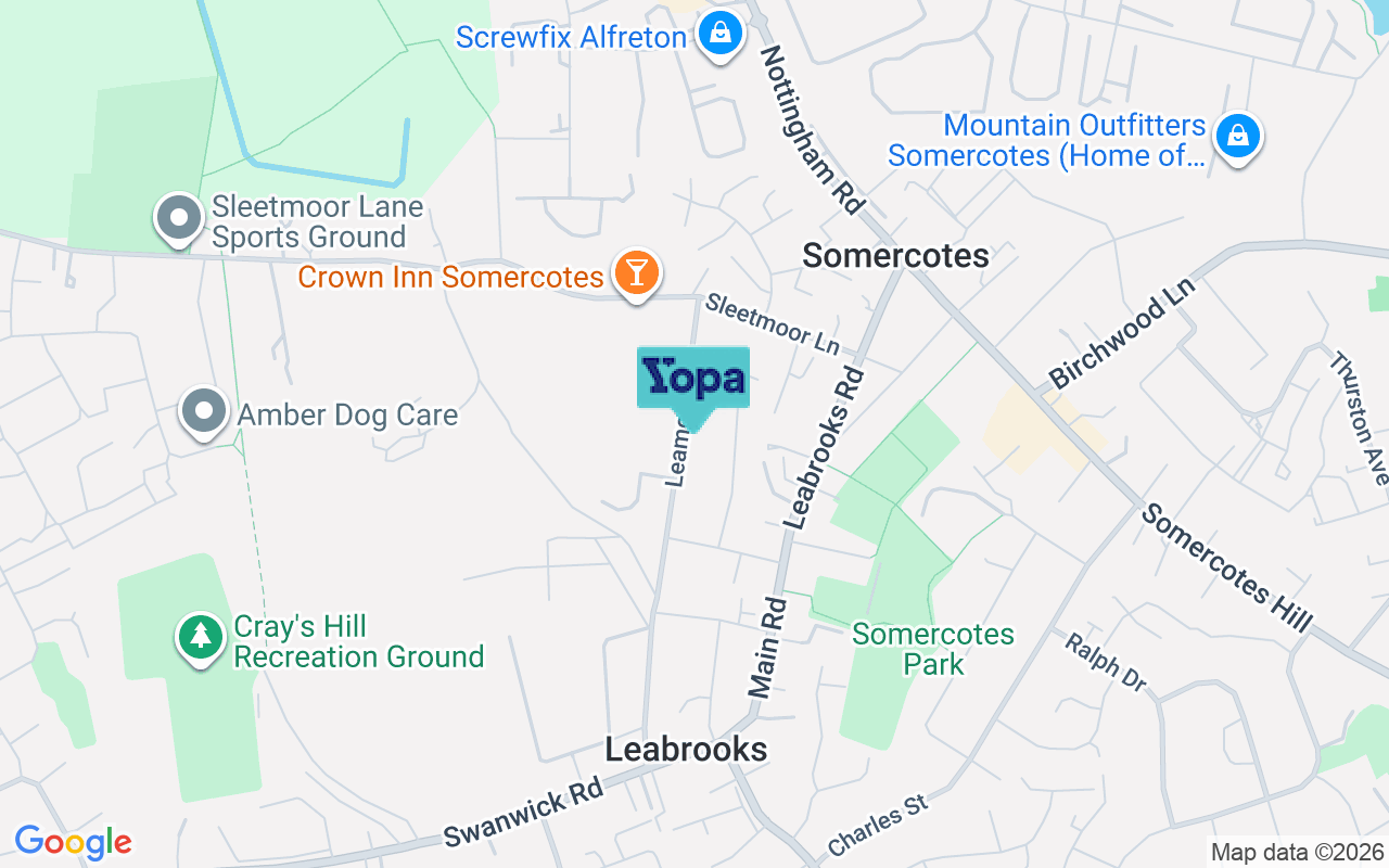 Map showing the location of DE55 1RL