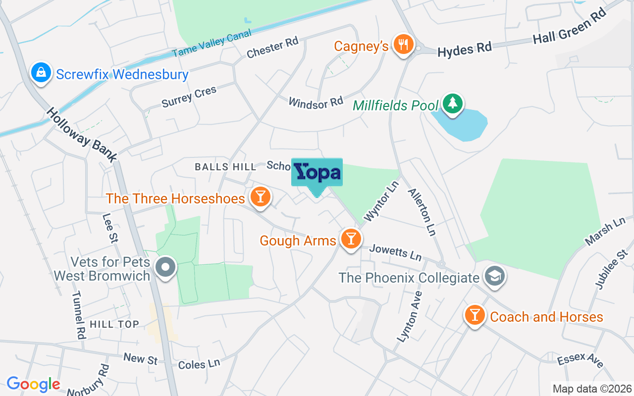 Map showing the location of B71 2AJ