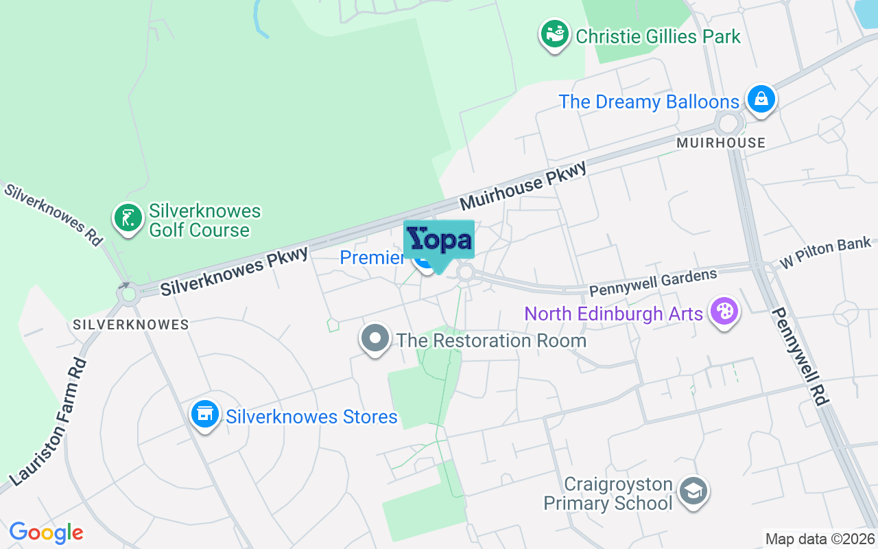 Map showing the location of EH4 4TE
