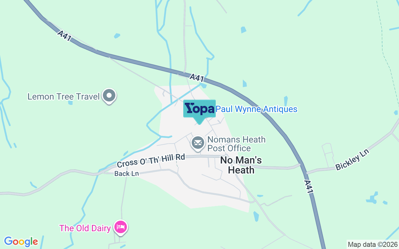 Map showing the location of SY14 8FF