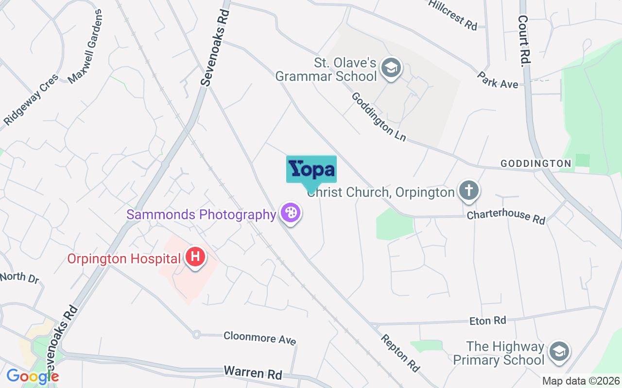 Map showing the location of BR6 9HW