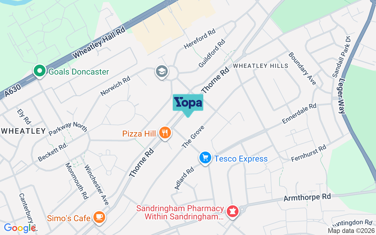 Map showing the location of DN2 5AQ