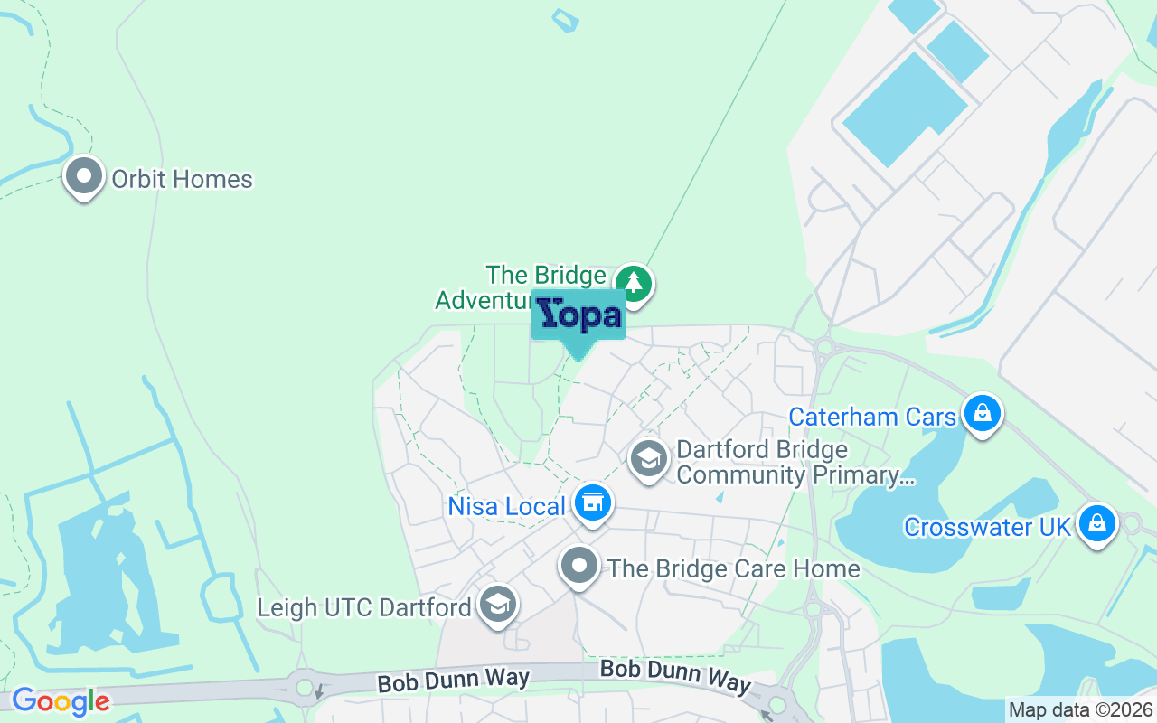 Map showing the location of DA1 5RB