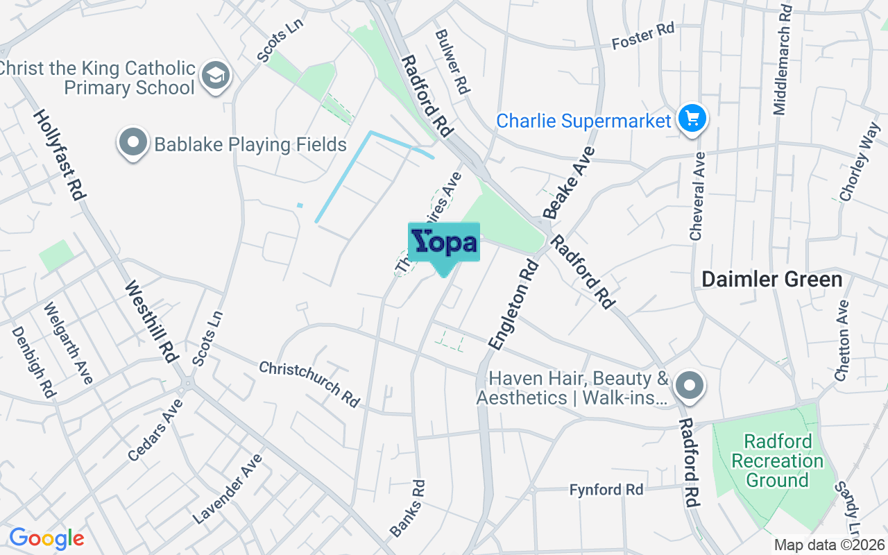 Map showing the location of CV6 1JA