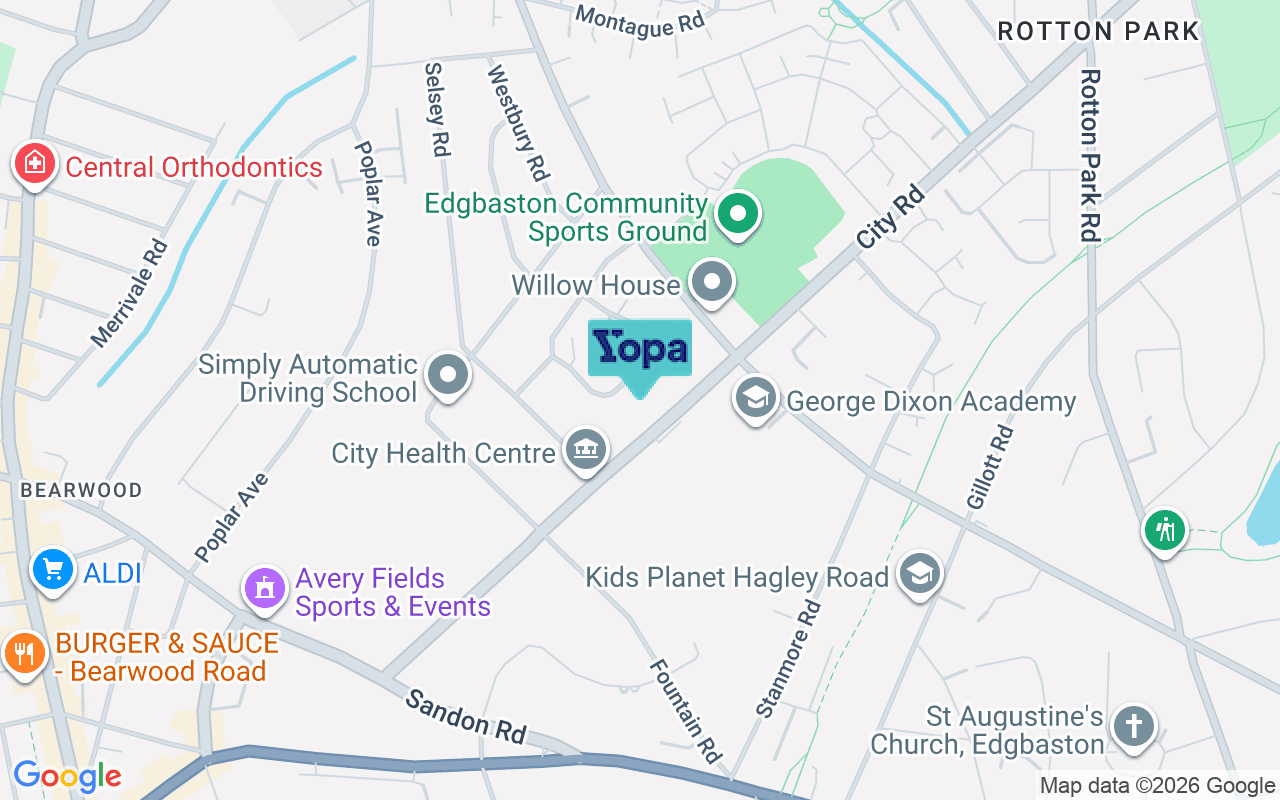 Map showing the location of B17 8LD