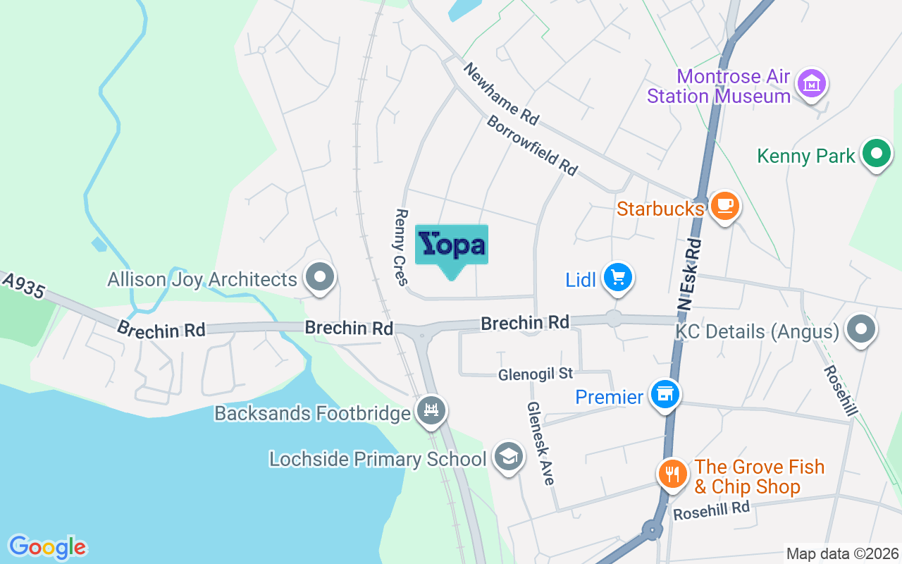 Map showing the location of DD10 9BW