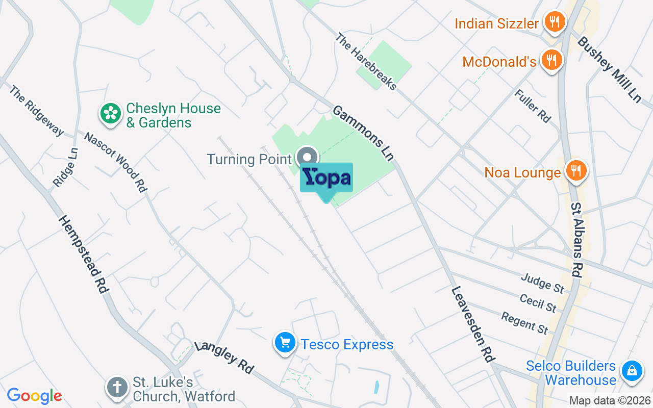 Map showing the location of WD24 5HR