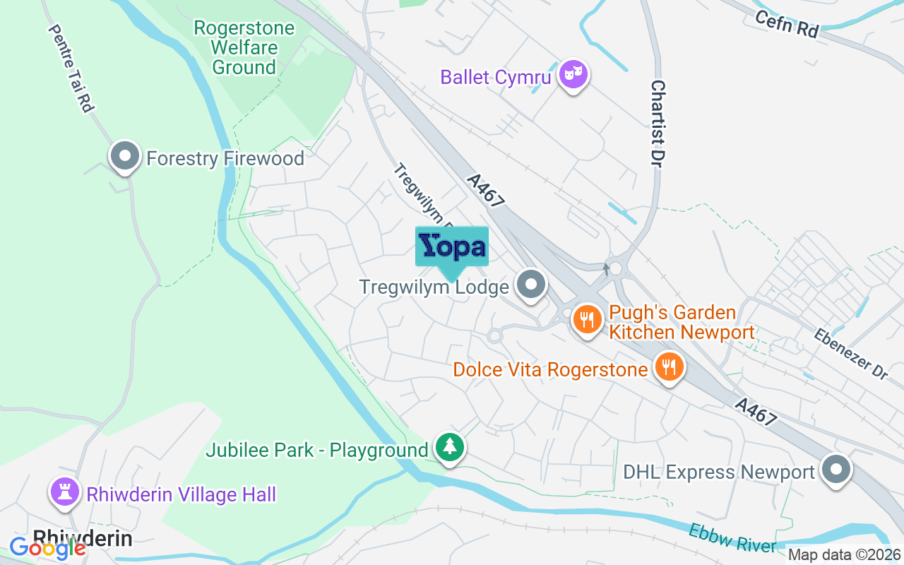 Map showing the location of NP10 9NP